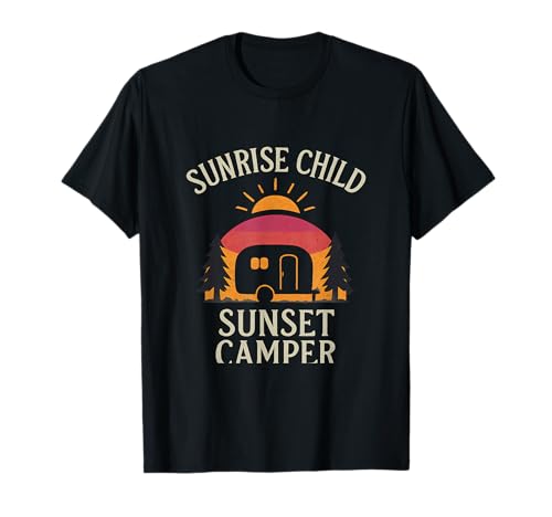 Sunrise Kinder Sonnenuntergang Camper Camping Wandern Kreidetafel Design T-Shirt Sunrise Kinder Sonnenuntergang Camper Camping Wandern Kreidetafel Design T-Shirt von Modern Aesthetic Design Studio