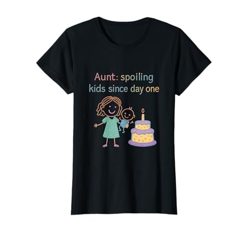 Tante verwöhnt Kinder seit dem ersten Tag Regenbogenkreide T-Shirt von Modern Aesthetic Design Studio