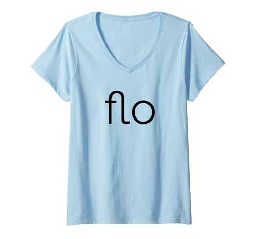 Damen Lower Case Flo T-Shirt mit V-Ausschnitt Damen Lower Case Flo T-Shirt mit V-Ausschnitt von Modern Font Flo