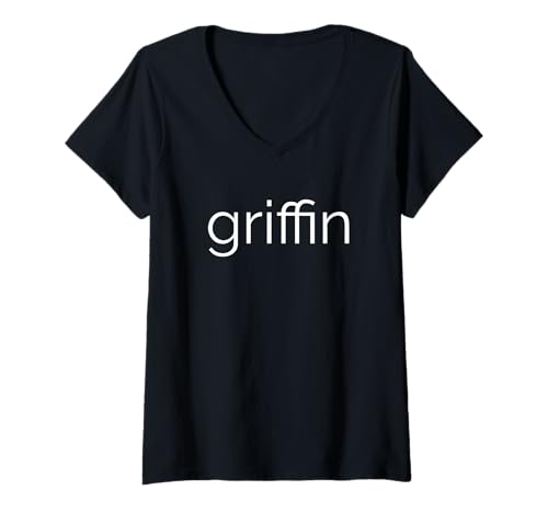 Damen Lower Case Griffin T-Shirt mit V-Ausschnitt Damen Lower Case Griffin T-Shirt mit V-Ausschnitt von Modern Font Griffin