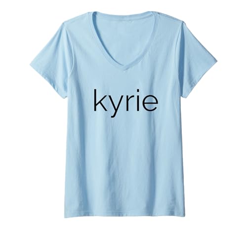 Damen Lower Case Kyrie T-Shirt mit V-Ausschnitt Damen Lower Case Kyrie T-Shirt mit V-Ausschnitt von Modern Font Kyrie