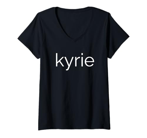 Damen Lower Case Kyrie T-Shirt mit V-Ausschnitt Damen Lower Case Kyrie T-Shirt mit V-Ausschnitt von Modern Font Kyrie