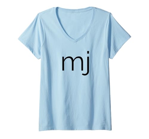 Damen Lower Case MJ T-Shirt mit V-Ausschnitt Damen Lower Case MJ T-Shirt mit V-Ausschnitt von Modern Font MJ