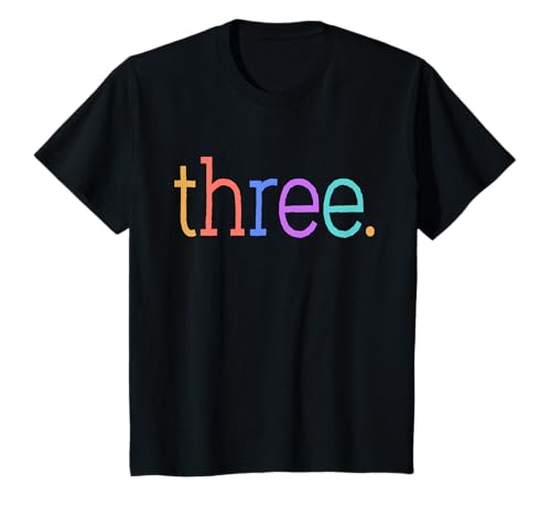 Kinder Three Playful Colorful 3rd Birthday Design 3-Year-Old T-Shirt Kinder Three Playful Colorful 3rd Birthday Design 3-Year-Old T-Shirt von Modern Minimalist 3rd Birthday Design