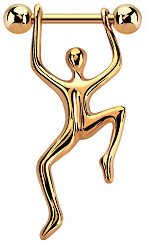 Modern Nature Piercingschmuck Brust Piercing Mann mit Stab und Kugeln aus Rosegold in 1,6 x 16 mm von Modern Nature Piercing-Schmuck