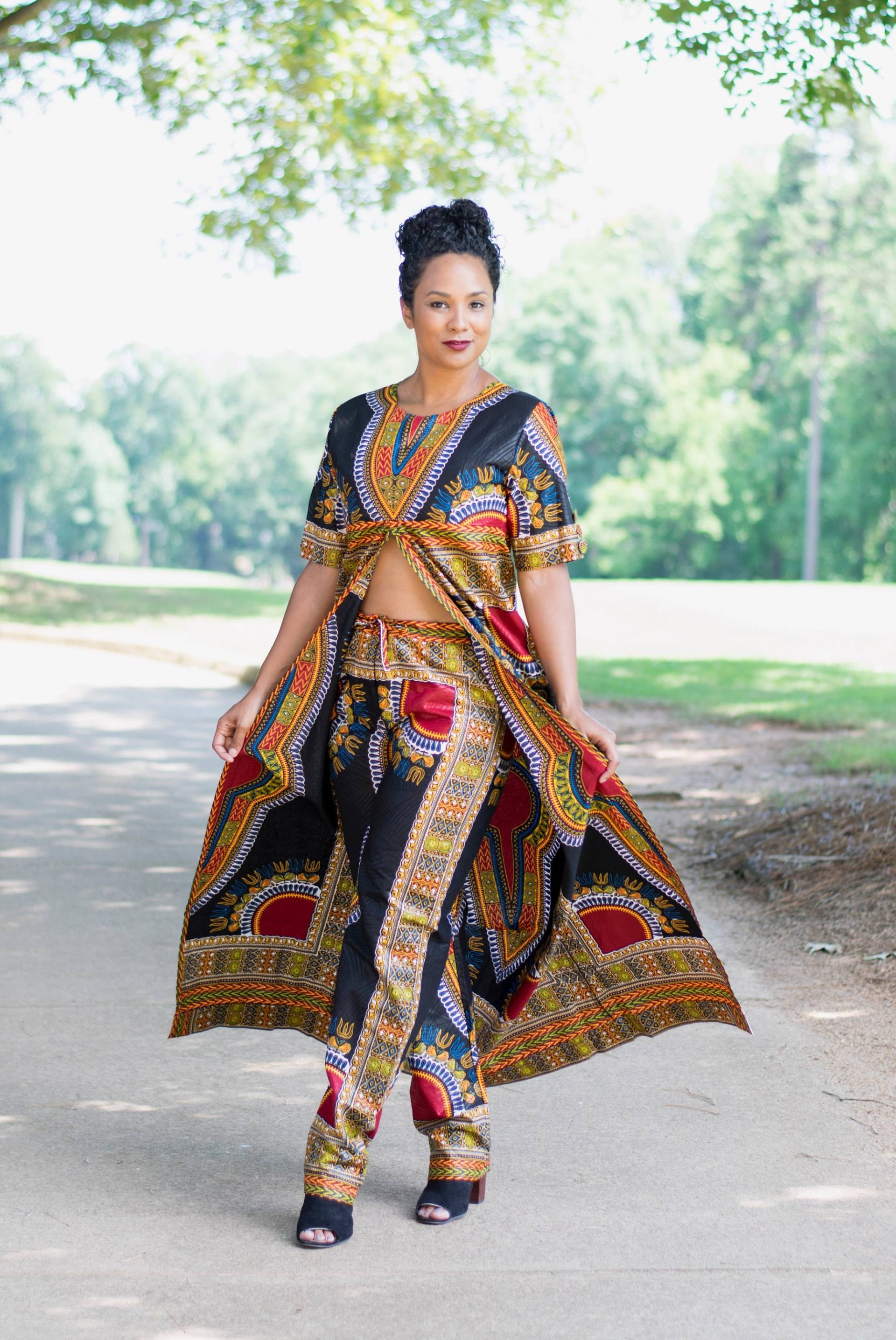 Dashiki Hose Und High Slit Top von ModernAfrica