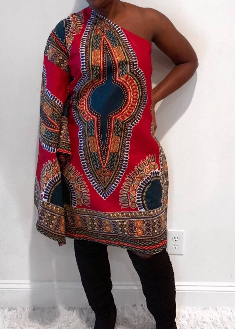 Rotes Alicia Dashiki Kleid von ModernAfrica