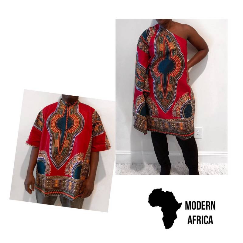 Rotes Dashiki Pärchen Set von ModernAfrica