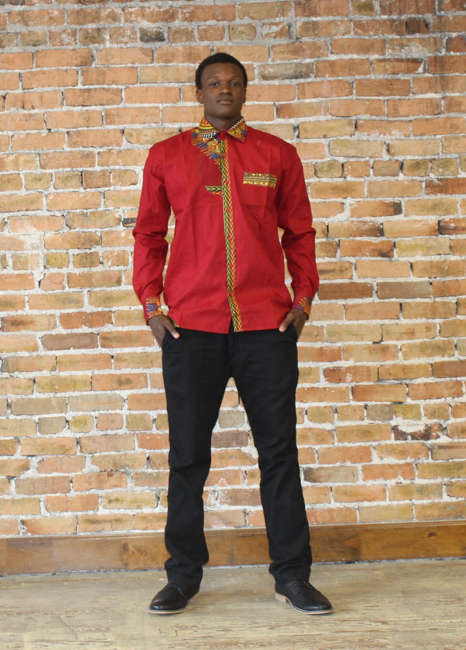 Rotes Dashiki Shirt von ModernAfrica