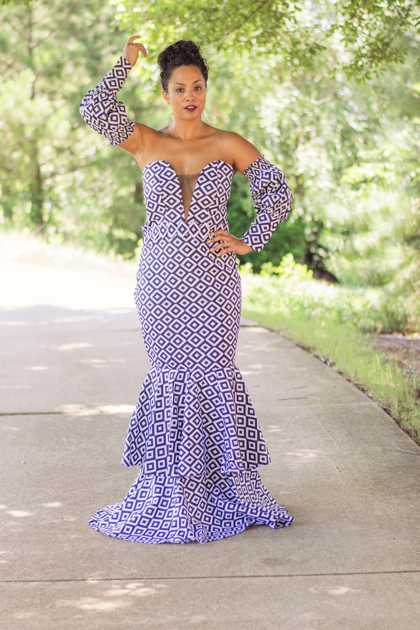 Schwarz-Weißes Ankara Kleid von ModernAfrica