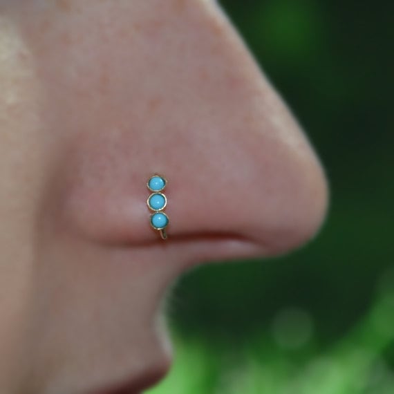 2mm Türkis Nasenring - Gold Tragus Ohrring Knorpelring Vorwärtshelix-Ohrring Septumring Nasenpiercing 18 Gauge 2mm Türkis Nasenring - Gold Tragus Ohrring Knorpelring Vorwärtshelix-Ohrring Septumring Nasenpiercing 18 Gauge von ModernJewelBoutique