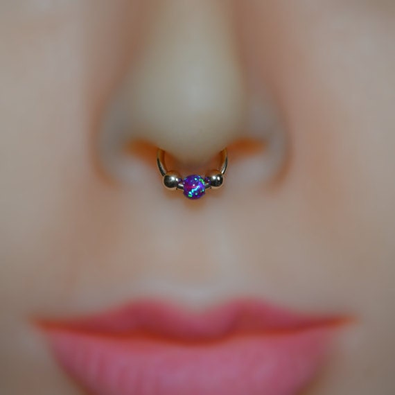 3mm Opal Septum Manschette - Fake Nasenring Ring 18G Silber Faux Knorpelmanschette 18 Gauge 3mm Opal Septum Manschette - Fake Nasenring Ring 18G Silber Faux Knorpelmanschette 18 Gauge von ModernJewelBoutique
