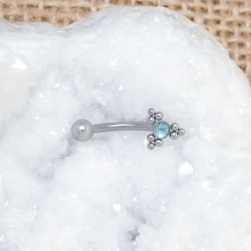 Augenbrauen Ring - Chirurgenstahl 316L Barbell Turm Piercing Mit Cz Stein Von Außen Aufgefädelter Knorpel Ohrring von ModernJewelBoutique