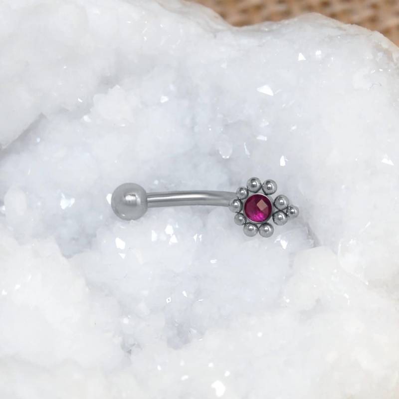 Augenbrauen Ring - Chirurgenstahl 316L Barbell Turm Piercing Mit Rubin Stein Von Außen Aufgefädelter Knorpel Ohrring Augenbrauen Ring - Chirurgenstahl 316L Barbell Turm Piercing Mit Rubin Stein Von Außen Aufgefädelter Knorpel Ohrring von ModernJewelBoutique