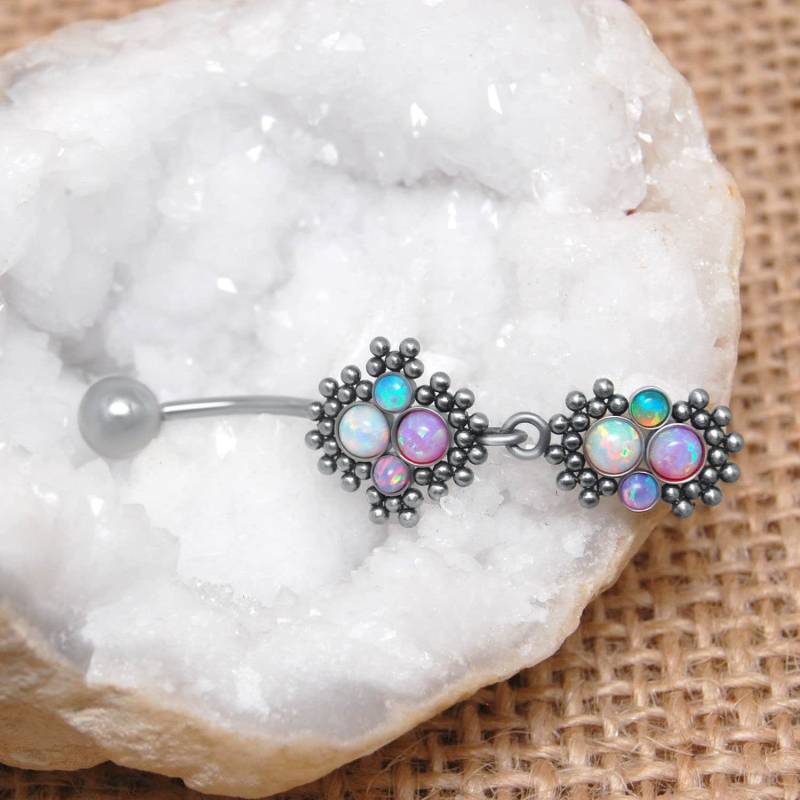 Bauch Ring - Bauchnabel Aus Chirurgenstahl Nabel Schmuck Mit Opal Steinen Piercing Body Bauch Ring - Bauchnabel Aus Chirurgenstahl Nabel Schmuck Mit Opal Steinen Piercing Body von ModernJewelBoutique
