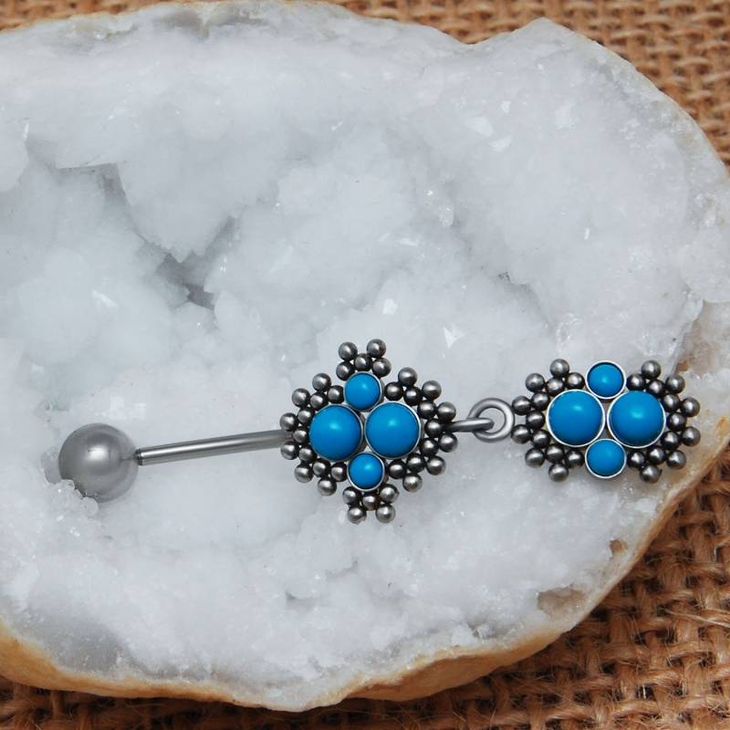 Bauchnabelpiercing - Aus Chirurgenstahl Nabelschmuck Mit Türkisfarbenen Steinen Bauchpiercing Körperpiercing-Schmuck Bauchnabelpiercing - Aus Chirurgenstahl Nabelschmuck Mit Türkisfarbenen Steinen Bauchpiercing Körperpiercing-Schmuck von ModernJewelBoutique