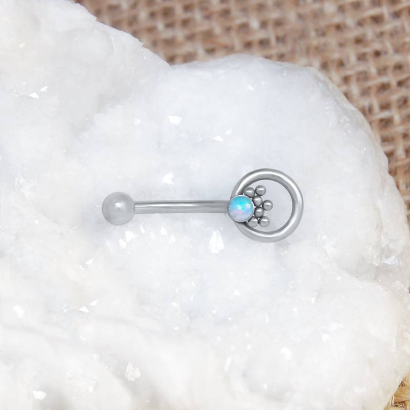 Chirurgenstahl Augenbrauen Schmuck - Turm Ohrring Augenbraue Curved Barbell Opal Knorpel Banana von ModernJewelBoutique