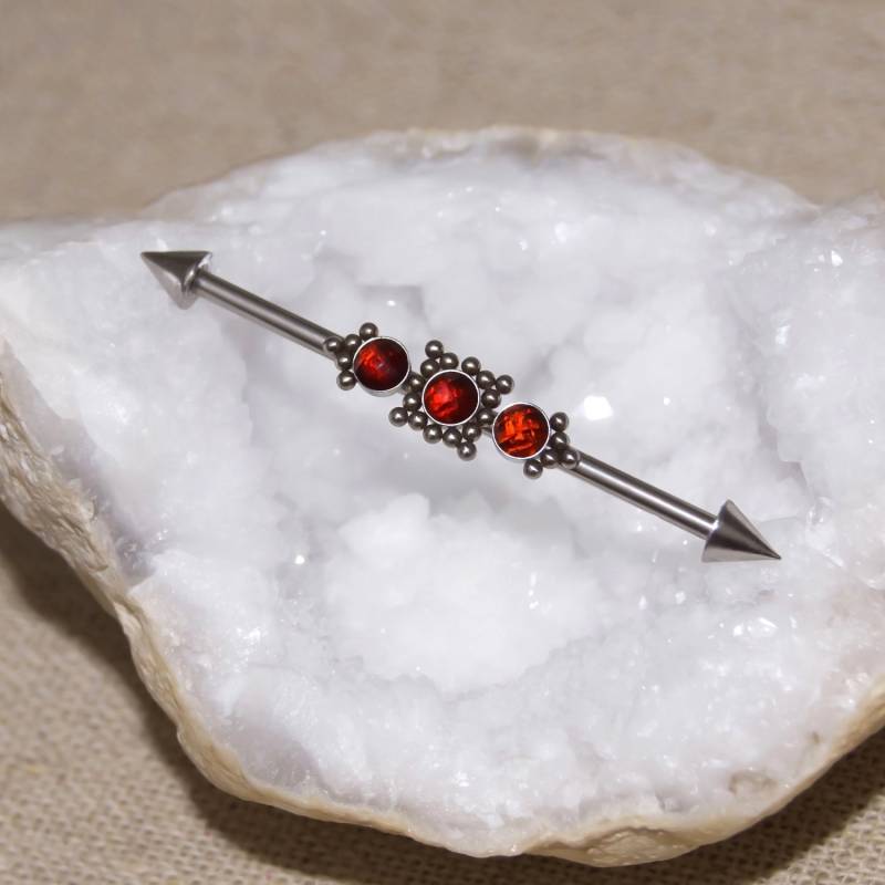 Chirurgenstahl Industrie Schmuck, Barbell, Ohrring, Scaffold Piercing, 14G Stahl Bar Piercing von ModernJewelBoutique