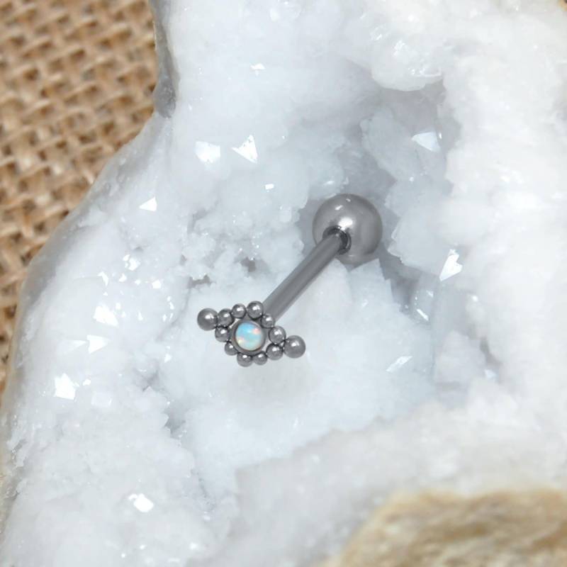 Chirurgenstahl Zunge Barbell - Zungenpiercing Opal Zungenschmuck Zungen Ohrring Mit Außengefädelter Schmuck Chirurgenstahl Zunge Barbell - Zungenpiercing Opal Zungenschmuck Zungen Ohrring Mit Außengefädelter Schmuck von ModernJewelBoutique