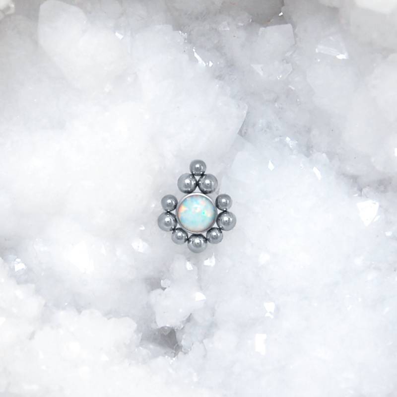 Dermal Schmuck - Top Chirurgenstahl Piercing Mit Opal Stein Innengefädeltes Microdermal von ModernJewelBoutique