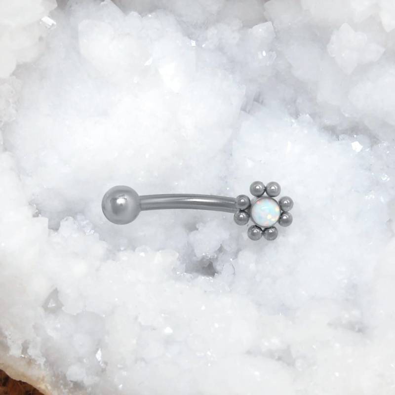 Eyebrow Curved Barbell - Augenbrauen Piercing Schmuck Opal Turmalin Ohrring Mit Außengewinde Für Knorpel Eyebrow Curved Barbell - Augenbrauen Piercing Schmuck Opal Turmalin Ohrring Mit Außengewinde Für Knorpel von ModernJewelBoutique