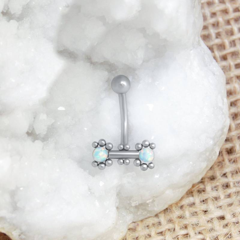Eyebrow Curved Barbell - Augenbrauen Piercing Schmuck Opal Turmalin Ohrring Mit Außengewinde Für Knorpel von ModernJewelBoutique