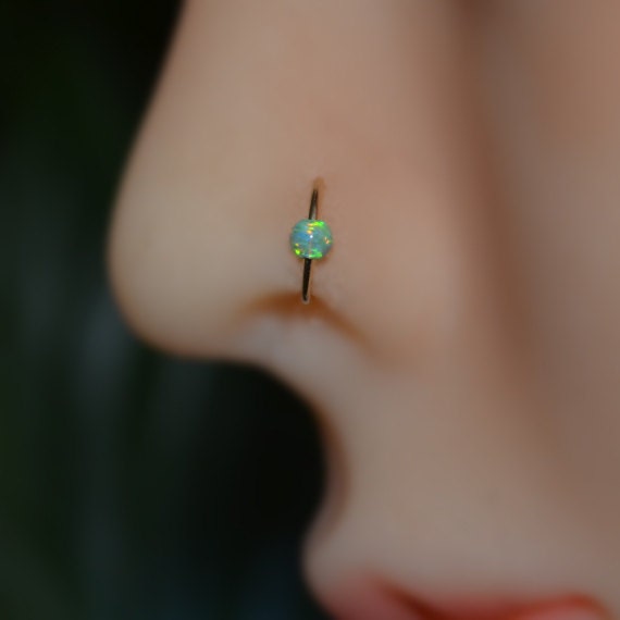 Gold Nasen Cuff 20G - Fake Nasenring 3mm Opal Knorpelohrring Helix Tragus Piercing 20 Gauge Conch Gold Nasen Cuff 20G - Fake Nasenring 3mm Opal Knorpelohrring Helix Tragus Piercing 20 Gauge Conch von ModernJewelBoutique