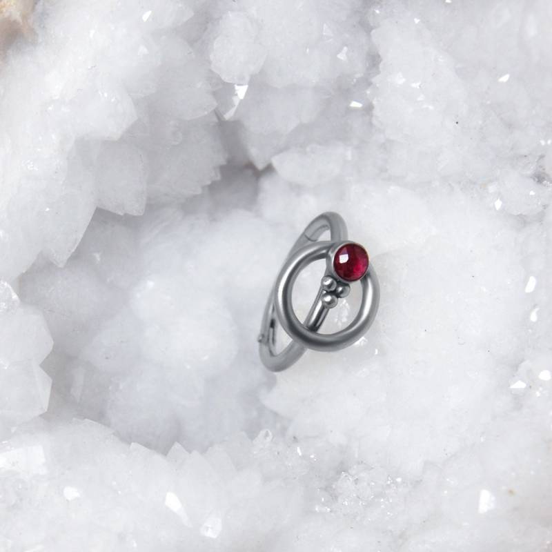 Helix Ohrring Hoop Chirurgenstahl - Tragus Piercing Ring Knorpel Schmuck Rubin Turm Clicker Conch Ohr von ModernJewelBoutique