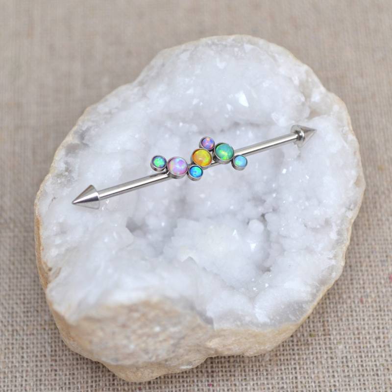 Industrial Barbell Opal - Scaffold Piercing Chirurgenstahl Mit Ohrring 14 Gauge Industrie Schmuck Industrial Barbell Opal - Scaffold Piercing Chirurgenstahl Mit Ohrring 14 Gauge Industrie Schmuck von ModernJewelBoutique