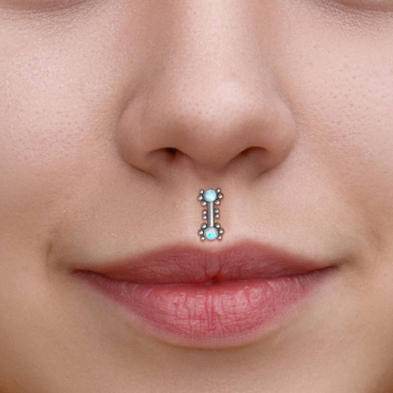 Labret Piercing - Chirurgenstahl Lippenring Medusa Flat Back Monroe Jewelry Innengefädeltes Für Philtrum Labret Piercing - Chirurgenstahl Lippenring Medusa Flat Back Monroe Jewelry Innengefädeltes Für Philtrum von ModernJewelBoutique