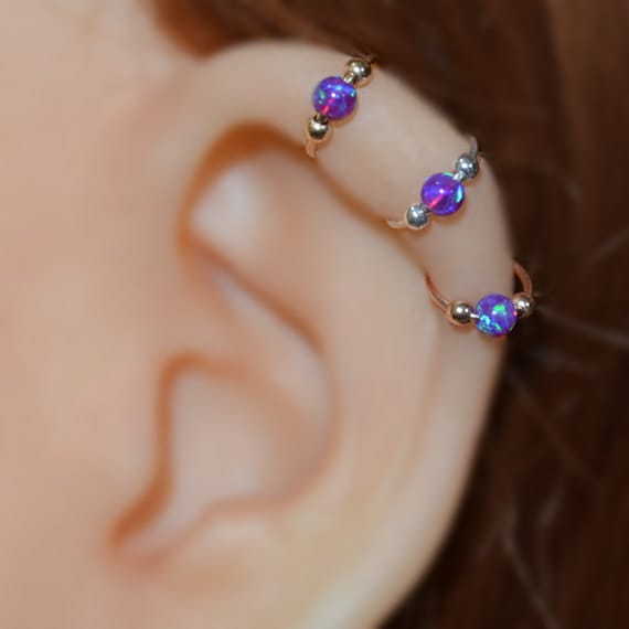 Nasenring-Reifen - Silberner Nasenstecker Helix-Piercing Tragus-Schmuck Knorpelohrring Septum 20 G Rook-Ohrring 3 Mm Opal-Nasenpiercing Nasenring-Reifen - Silberner Nasenstecker Helix-Piercing Tragus-Schmuck Knorpelohrring Septum 20 G Rook-Ohrring 3 Mm Opal-Nasenpiercing von ModernJewelBoutique