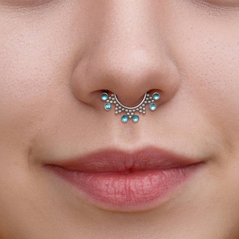 Septum Hoop - Cz Ring 16G Daith Jewelry Chirurgenstahl Piercing Schmuck Clicker von ModernJewelBoutique