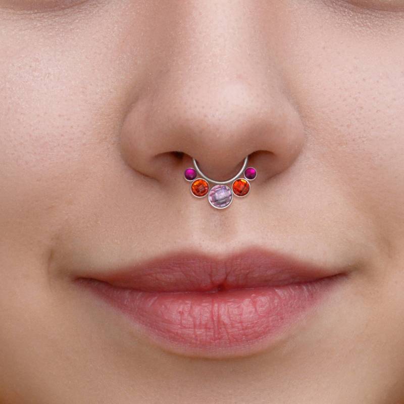 Septum Ring Aus Chirurgenstahl Mit Zirkon Steinen - Daith Ohrring Clicker Piercing Schmuck Septum Ring Aus Chirurgenstahl Mit Zirkon Steinen - Daith Ohrring Clicker Piercing Schmuck von ModernJewelBoutique