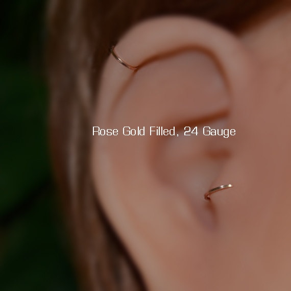 Tragus Ohrring 24G - Gold Nasenring Hoop Forward Helix Knorpelohrring Rook Piercing Conch Tragus Ohrring 24G - Gold Nasenring Hoop Forward Helix Knorpelohrring Rook Piercing Conch von ModernJewelBoutique