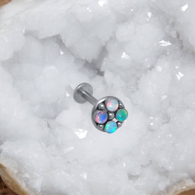Tragus Ohrstecker - Knorpelohrring Chirurgenstahl Helix Labret Mit Opal Steinen Innengefädelter Für Conch Piercing Tragus Ohrstecker - Knorpelohrring Chirurgenstahl Helix Labret Mit Opal Steinen Innengefädelter Für Conch Piercing von ModernJewelBoutique