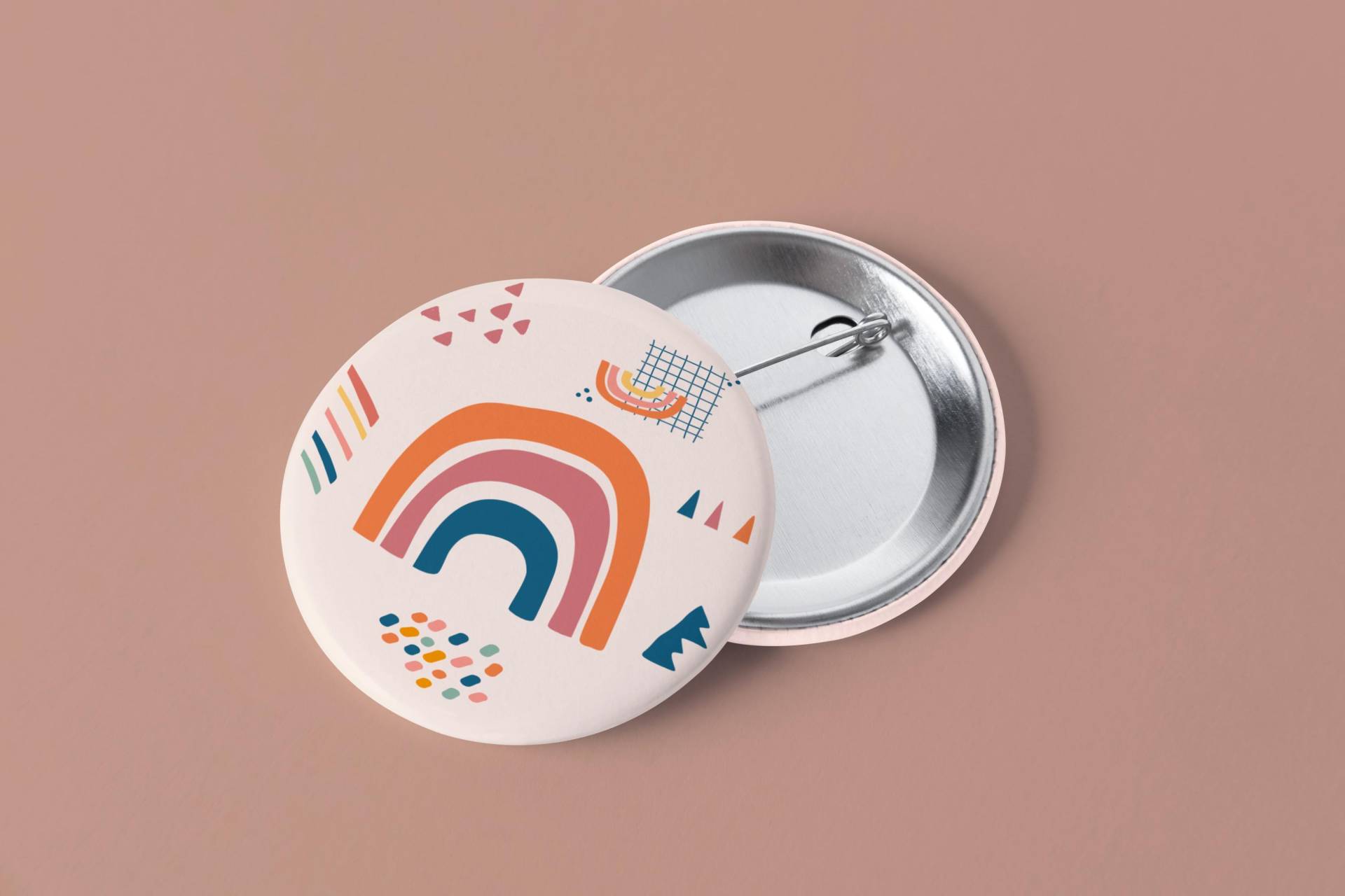 Button Regenbogen I Ansteckbutton Matt Mit Nadel 38mm Kunterbunter Begleiter Im Alltag von ModernKidsArtShop