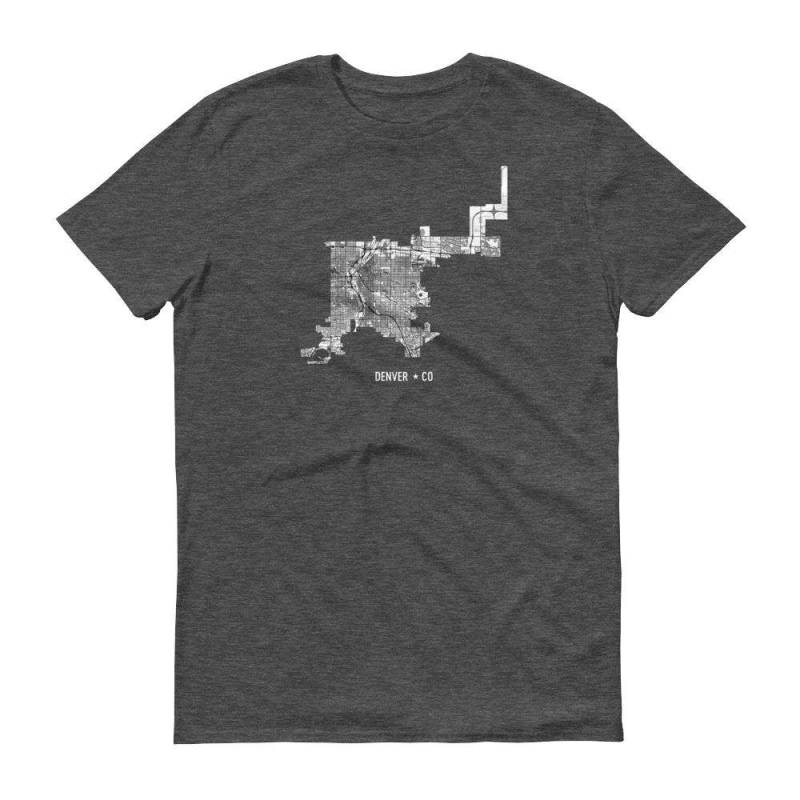 Denver Map Shirt Colorado Street Art T-Shirt von ModernMapArt