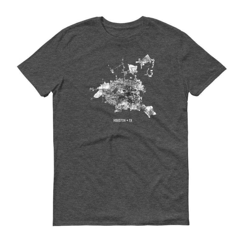 Houston Map Shirt Texas City Street Art T-Shirt von ModernMapArt