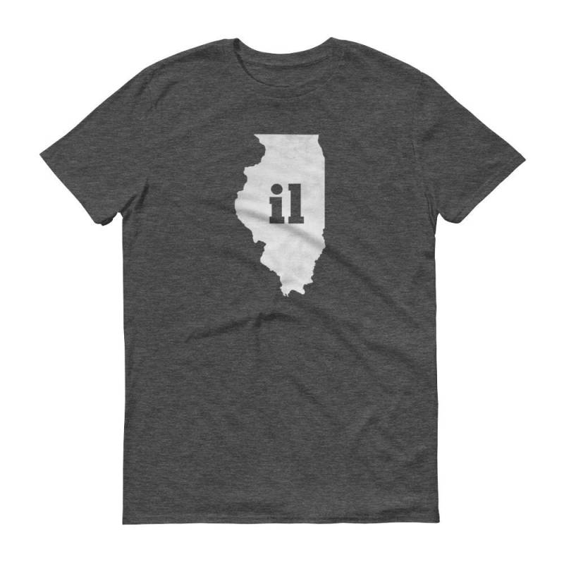 Illuisine State Map T-Shirt Il Pride T-Shirt von ModernMapArt