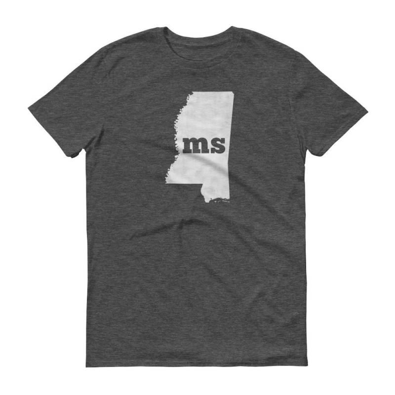 Mississippi State Pride T-Shirt Ms Map T-Shirt von ModernMapArt