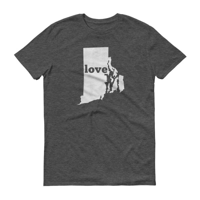 Rhode Island Love T-Shirt Zustand Karte Stolz T-Shirt von ModernMapArt