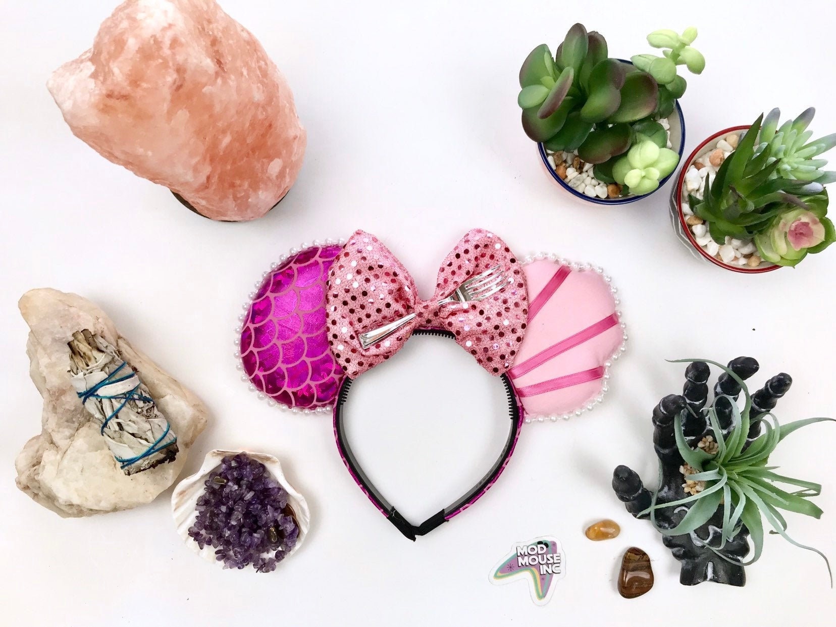 Rosa Meerjungfrau Mausohren, Kleine Mausohren Mit Gabel, Schwestern Waage von ModernMouseBoutique