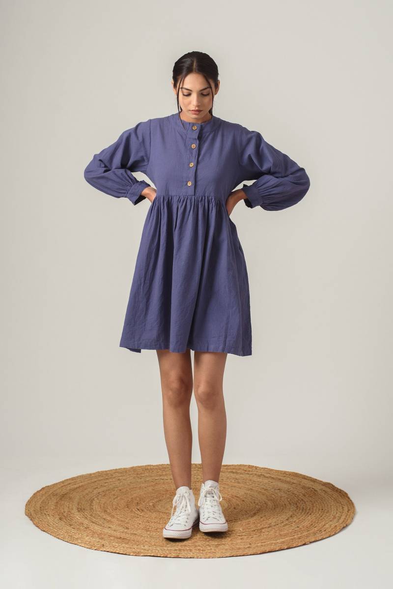 Leinen Legeres Kleid | Midi Button Down Leinenkleid Rüschenkleid Für Frauen Minikleid Sommerliches Fließendes | 82 von ModernMoveBoutique