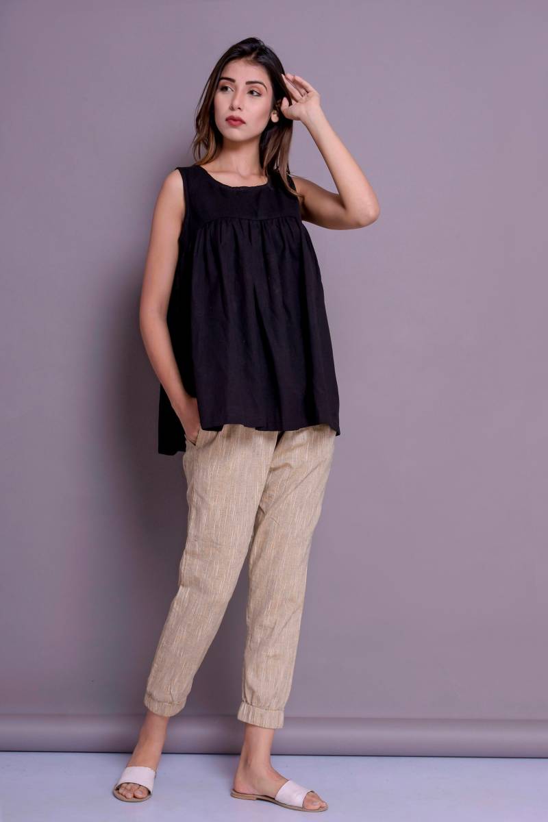 Leinen Tank Top Raffung Bluse von ModernMoveBoutique