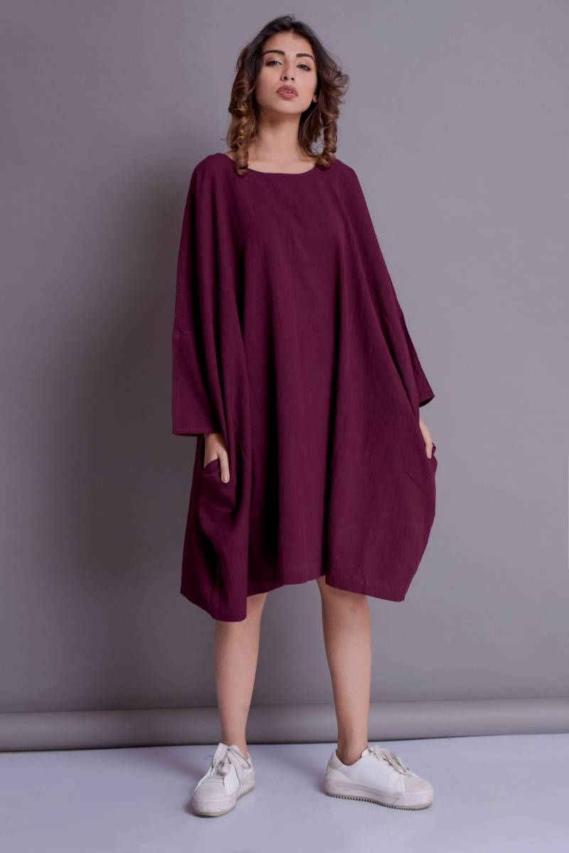 Locker Sitzendes Leinenkleid | Übergroßes Sommerkleid in Voller Größe Mit Taillengürtel Handgemachtes von ModernMoveBoutique