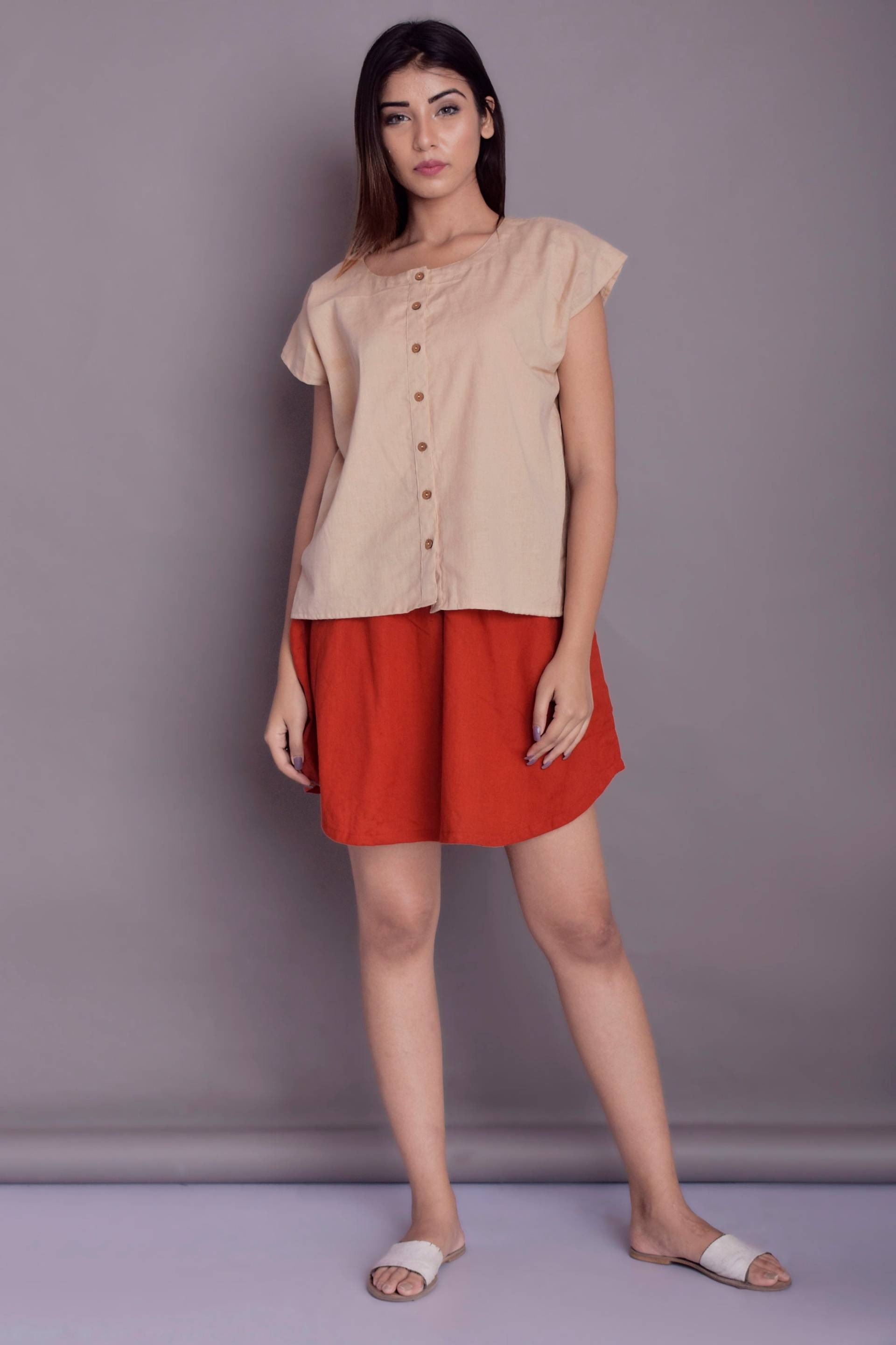 Übergroße Leinenbluse Knopftunika, Entspannte Passform, Sommertop von ModernMoveBoutique