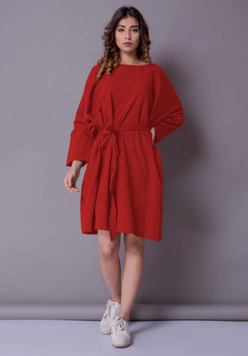 Übergroßes Leinenkleid | Locker Sitzendes Mit Taillengürtel Sommerkleid in Voller Größe Lässiges Fließendes Handgemachtes Kleid von ModernMoveBoutique