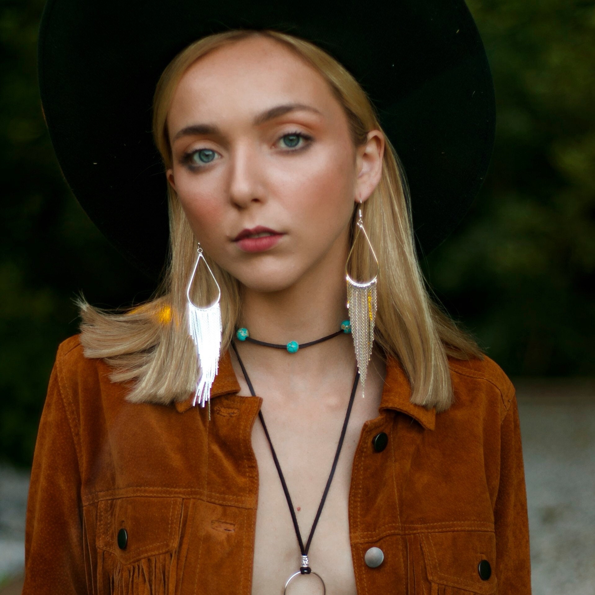 Fransen Ohrringe Wie Gesehen Bei Laineysponsor/Westernohrringe Schlangenkettenohrringe von ModernMythJewelry