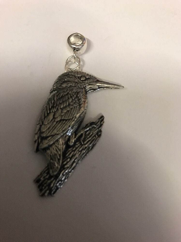 Eisvogel B5 Charm Mit 5 Mm Öse Passend Für Armschmuck, Pandora, Ketten Chrom-Gold Oder Zinn-Finish Erhältlich von ModernPewterAndGifts