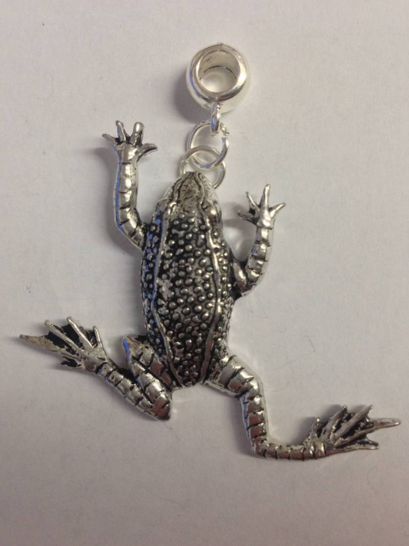Froschsprung C11 Anhänger Mit 5 Mm Öse Passend Für Armbänder, Pandora Ketten, Ketten in Chromoptik Oder Zinn Erhältlich von ModernPewterAndGifts